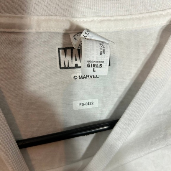 Marvel Captain Marvel Graphic Tee Rainbow Girls T-Shirt White Size L - Picture 3 of 4